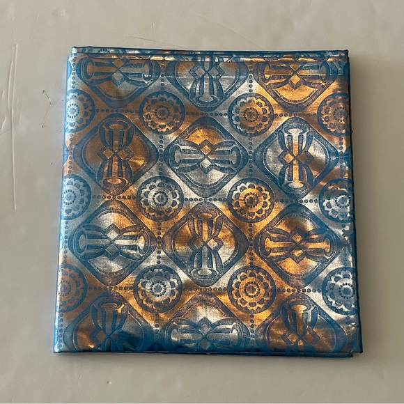 Metallic Blue Tie Dye Bohemian Bazin Fabric - Picture 4 of 5